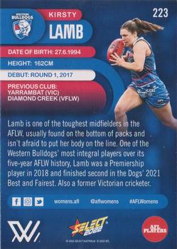 2022 Select AFL Footy Stars - 30 Year Gold Seal Commemoration #223 Kirsty Lamb Back